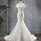 Vestido de Novia Sirena con Cola de Encaje