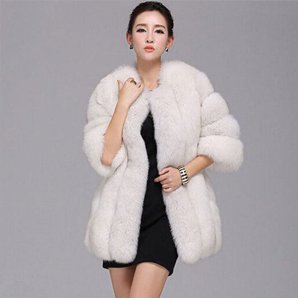 Abrigo de Piel Sintética Rusa para Mujer - Conjunto Completo Invierno