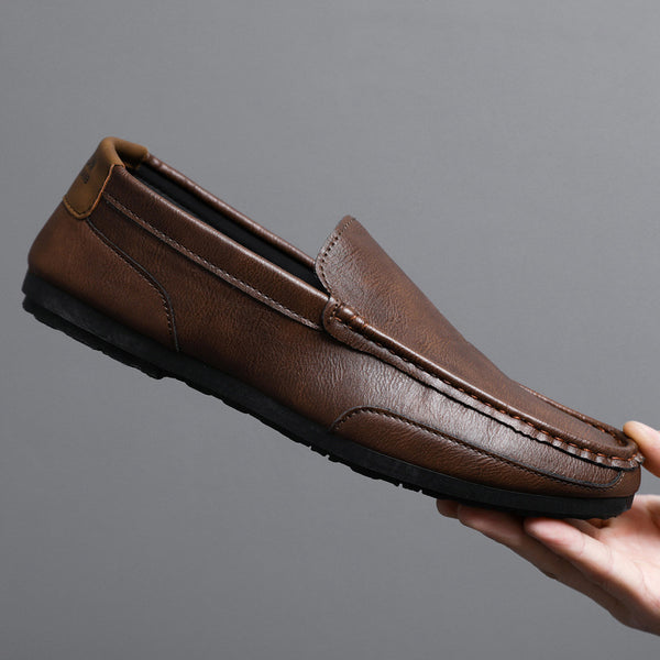 Zapatos Casuales de Cuero Estilo Coreano para Hombre - Diseño Fresco de Verano