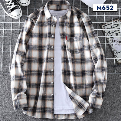 Camisa de Cuadros Casual Delgada para Hombre Primavera-Otoño - Image 12