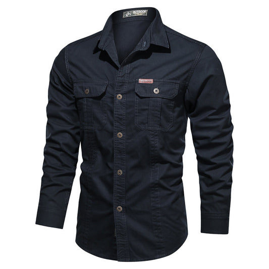 Camisa Táctica Oversized de Manga Larga para Tallas Grandes
