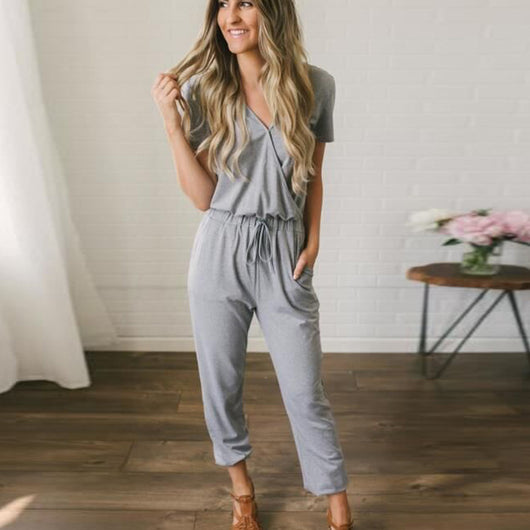 Jumpsuit Mujer Escote en V Cruzado
