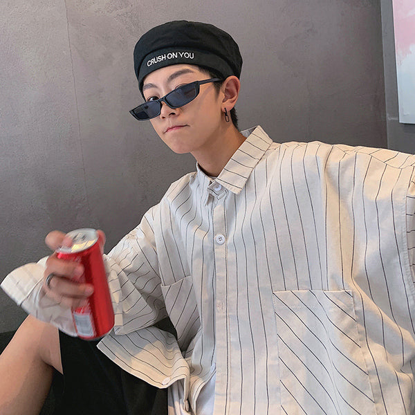 Camisa Manga Larga Rayas Coreana para Hombre - Estilo Moderno y Elegante