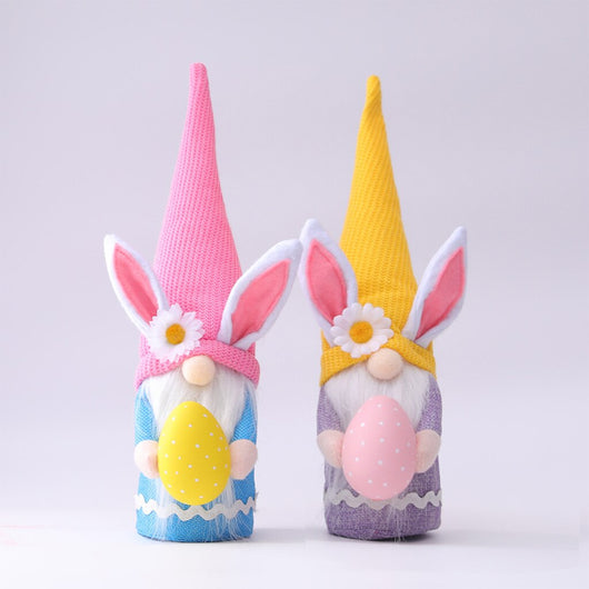 Muñeca Conejita de Pascua con Sombrero Largo Colorido - Image 4