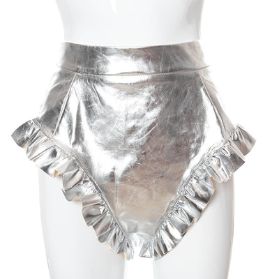 Shorts de Cuero PU para Mujer con Detalles de Madera - Image 5