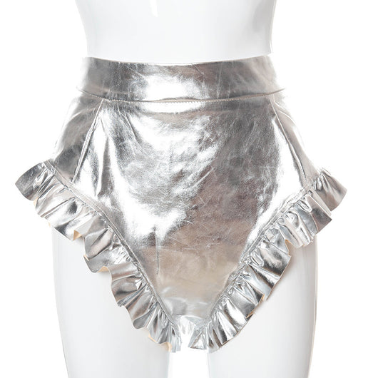Shorts de Cuero PU para Mujer con Detalles de Madera - Image 5