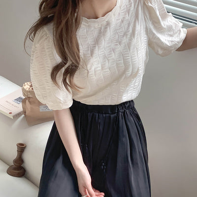 Blusa Ejecutiva Cuello Redondo Manga Corta para Mujer - Image 10