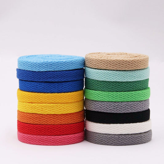 Cordones de Zapato de Malla Plana en Colores Sólidos Versátiles
