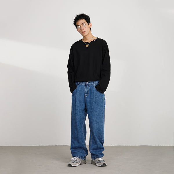 Remera Oversize Cuello Redondo Manga Larga