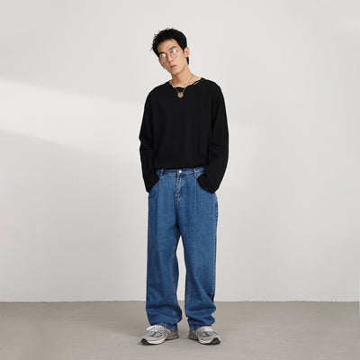 Remera Oversize Cuello Redondo Manga Larga