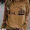 Suéter Pullover Manga Larga con Estampado Diente de León para Mujer