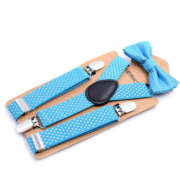 Conjunto de Tirantes y Moños Elásticos para Niños - Lunares y Diseños Clásicos