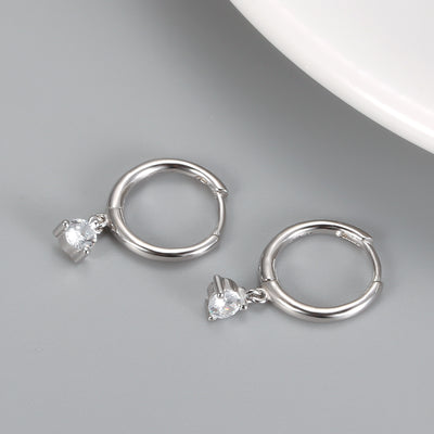 Aretes Minimalistas de Diamante Geométrico - Image 7