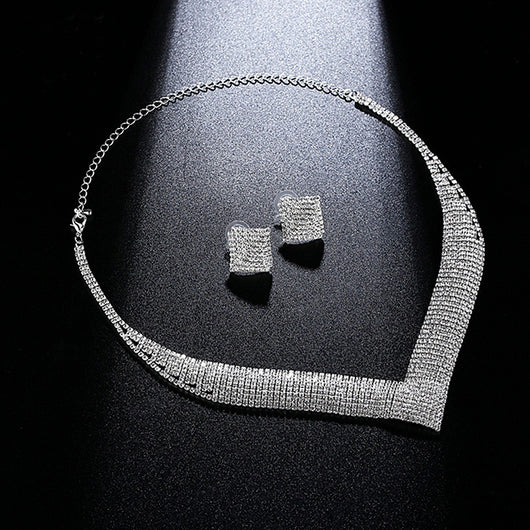 Conjunto de Aretes, Collar y Pulsera con Cristales Brillantes - Image 5