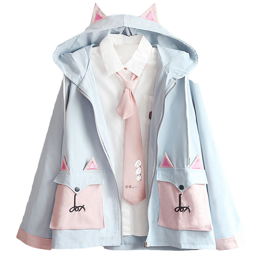 Cardigan Soft Girl Unisex con Capucha de Orejas - Image 2