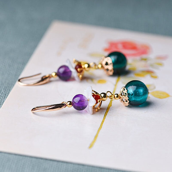 Aretes de Vidrio Árbol Ancestral con Mil Vides