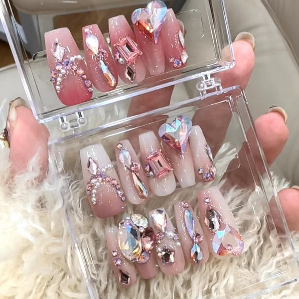 Puntas de Uñas Durazno Rum - Acabado Blanco Avanzado Personalizable
