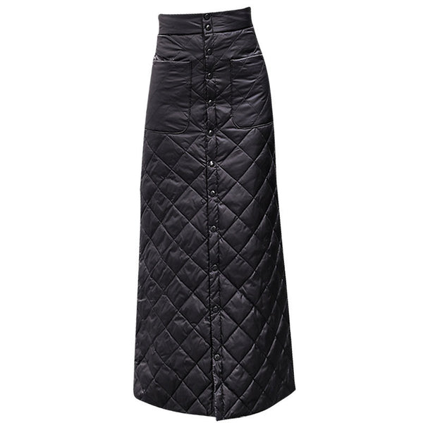Falda Larga Acolchada de Algodón con Botones - Calidez y Estilo - Image 20