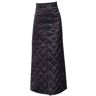 Falda Larga Acolchada de Algodón con Botones - Calidez y Estilo - Image 20