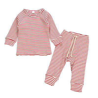 Conjunto Infantil de Dos Piezas con Blusa Rayada y Pantalón - Image 8