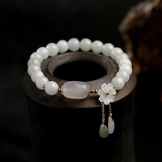 Pulsera de Jade Flor de Concha con Gota de Agua - Image 2