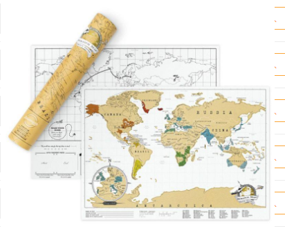 Mapa Mundi para Rascar con Notas de Viaje