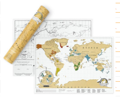 Mapa Mundi para Rascar con Notas de Viaje
