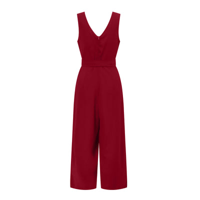 Jumpsuit con Escote en V, Halter y Cinturón - Image 7