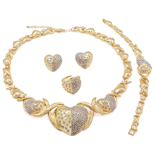 Conjunto de Joyería en Aleación de Zinc: Collar, Aretes, Pulsera y Anillo - Image 10