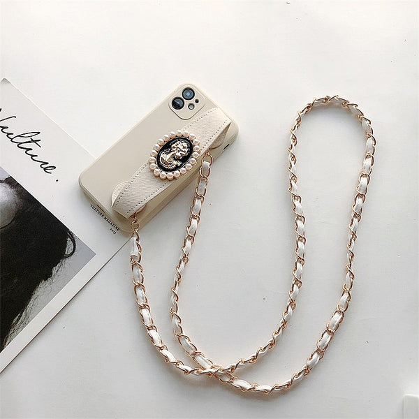 Funda Protectora con Correa de Muñeca y Cadena para Celular