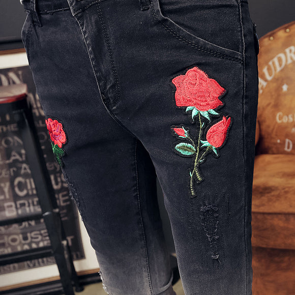 Jeans con Bloques de Color Estampados