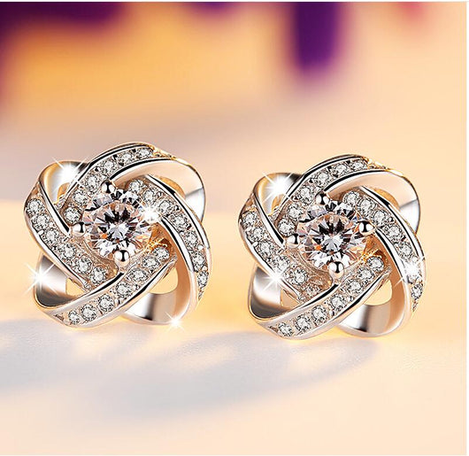 Aretes de Plata Esterlina 925 con Diamantes Brillantes - Image 2