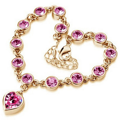 Pulsera de Diamantes Brillantes con Corazón de Durazno Cristalino - Image 21