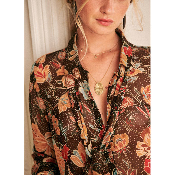 Blusa Romántica Floral Estilo Retro Francés