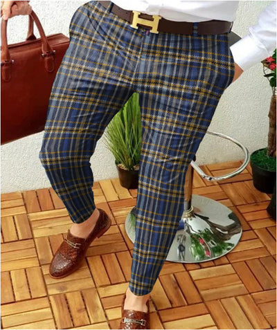 Pantalones Casuales a Cuadros Estilo Europeo Americano Corte Ninth - Image 9