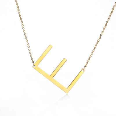 Collar Inicial Acero Inoxidable Chapado en Oro Rosa - Image 137