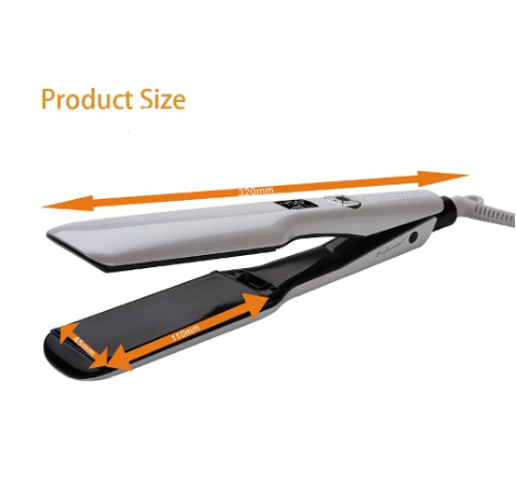 Plancha Alisadora Dual con Pantalla LCD y Placa Ancha para Permanente
