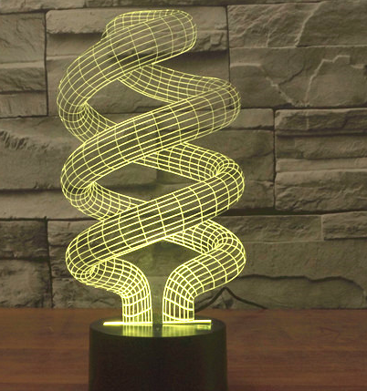 Lámpara 3D Espiral de Ahorro Energético - Luz Nocturna Romántica y Creativa - Image 6