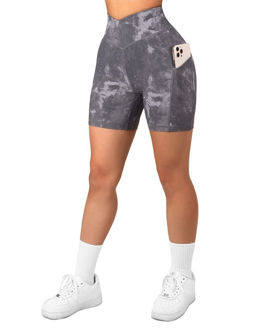 Shorts Deportivos Cruzados para Mujer con Bolsillos y Cinturón - Image 13