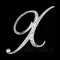 English letter brooch with diamonds X