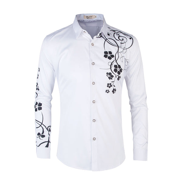 Camisa Slim Fit Coreana de Manga Larga para Hombre