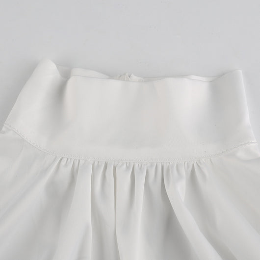 Blusa Cuello Alto con Mangas Abullonadas y Acabado Satinado - Image 8
