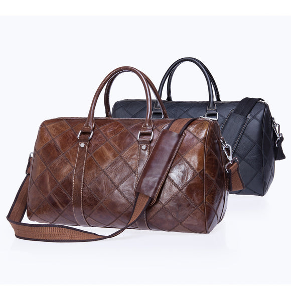 Bolsa de Viaje Vintage a Cuadros para Hombre
