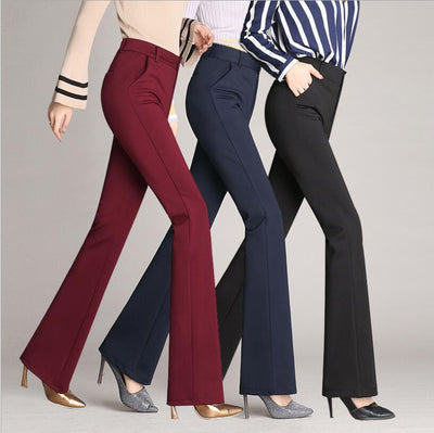 Pantalones de Trabajo Rectos Cintura Alta para Mujer