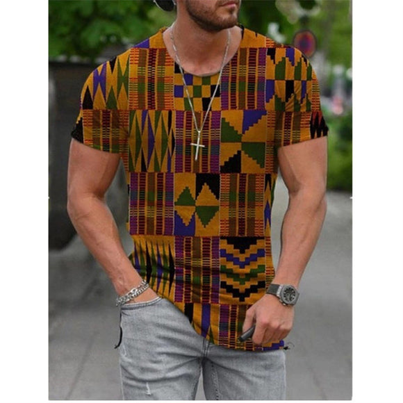 Camiseta Casual Gola Redonda Manga Curta Estampa Digital 3D
