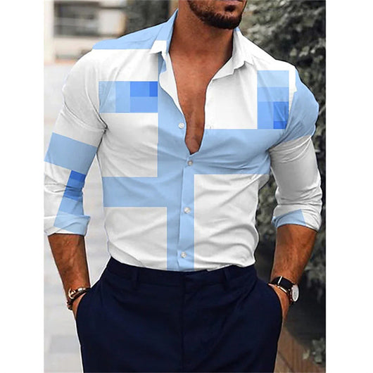 Camisa de Manga Larga con Estampado Degradado 3D - Image 9