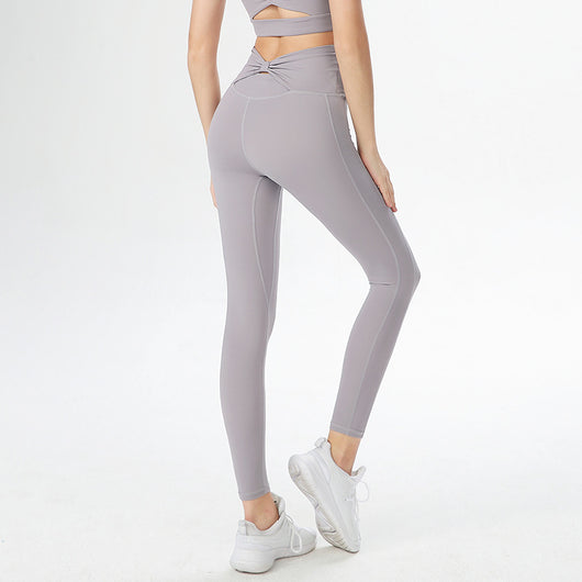 Pantalones de Fitness Deportivos Secado Rápido Cintura Alta Melocotón