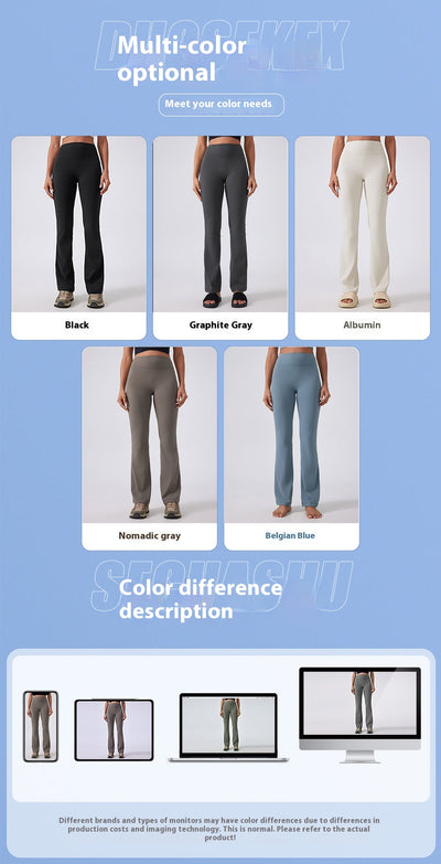 Pantalones Yoga Cintura Alta Levantacaderas Pierna Ancha Sin Marcas Efecto Segunda Piel - Image 16