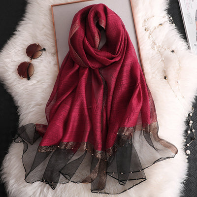 Pañuelo de Seda Rojo Elegante para Mujer - Versátil y Sofisticado - Image 24