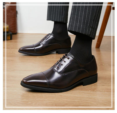 Zapatos Oxford de Cuero Charol con Punta Fina - Calzado Ejecutivo para Hombre - Image 16